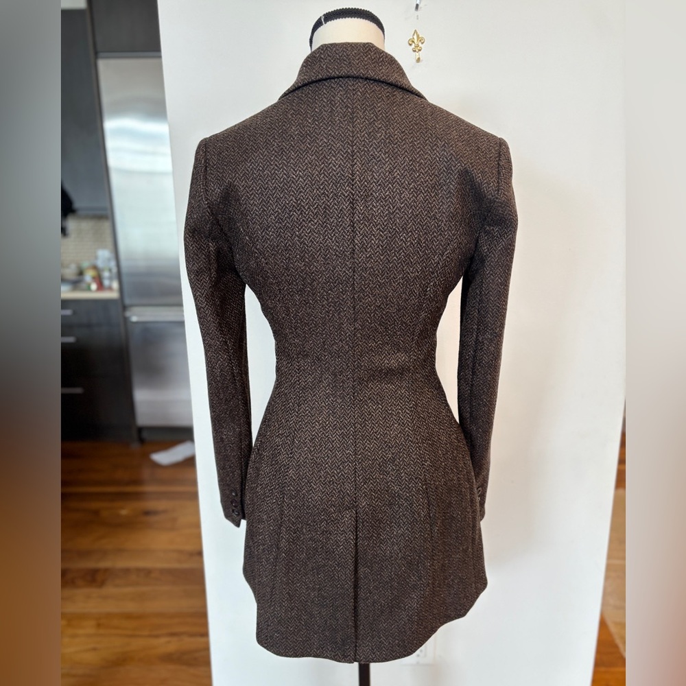 Peruvian Connection Brown Herringbone Blazer - Picture 3 of 5